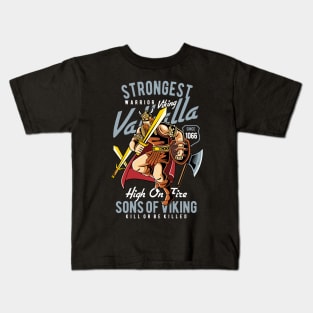 Strongest Warrior Viking Son Of Viking Valhalla Kids T-Shirt